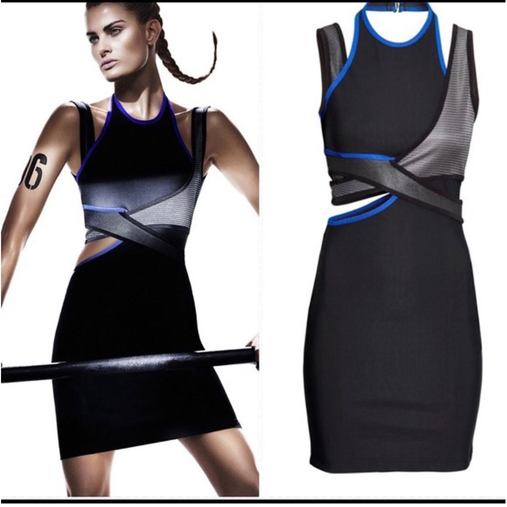 Alexander Wang Black Mini Dress with Blue Trim